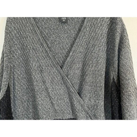 Lane Bryant Dress 22 Gray Midi Sweater Metallic Neutral Retro Minimalist Goth - Picture 4 of 16